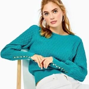 NWT Lilly Pulitzer Jacquetta Sweater Green Size Small